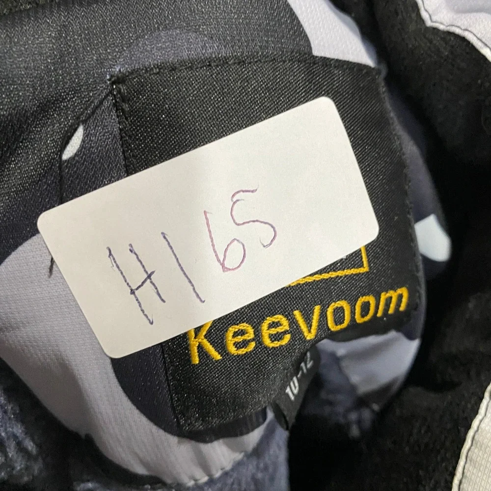 Keevoom Boys Camo Ski Jacket Grey Black Fleece Lined Waterproof Size 10-12